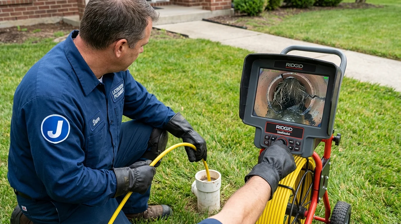 Sewer camera inspection being performed by Johns Plumbing LLC in Wynantskill